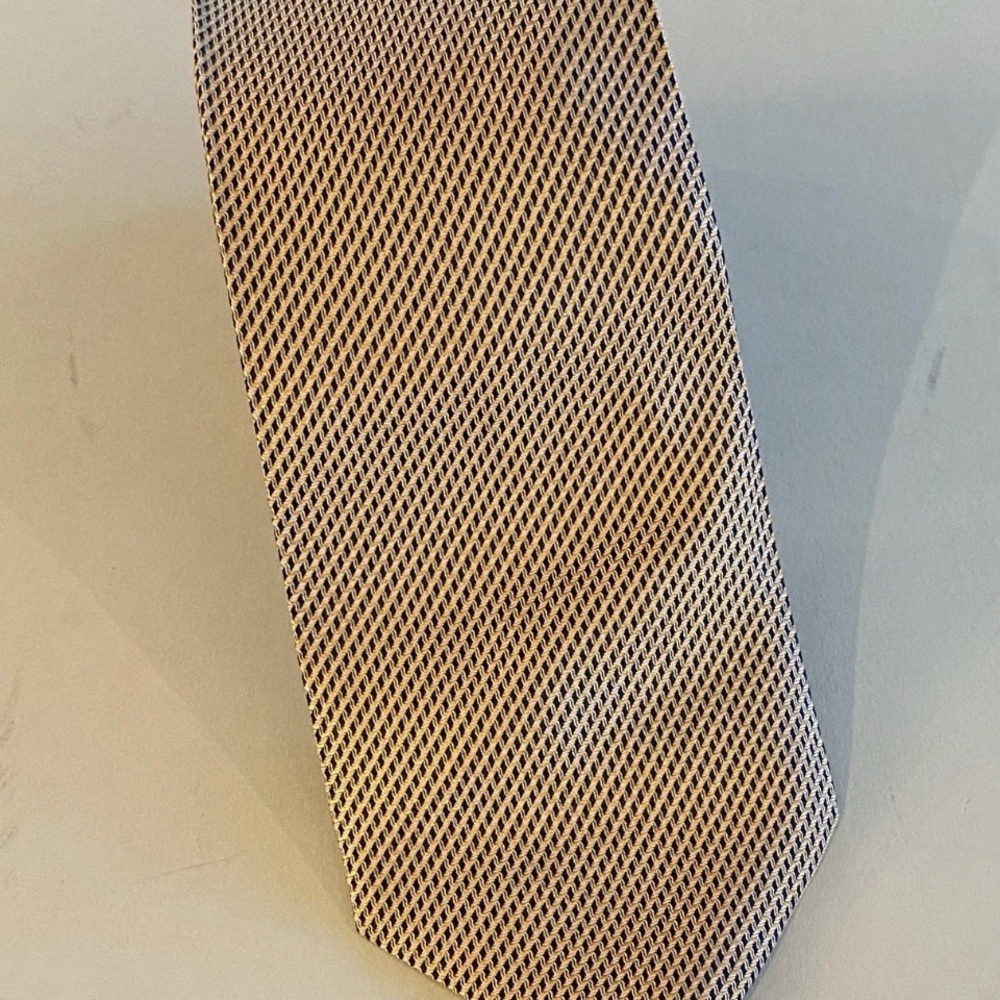 Boss Black and White Patterned Tie